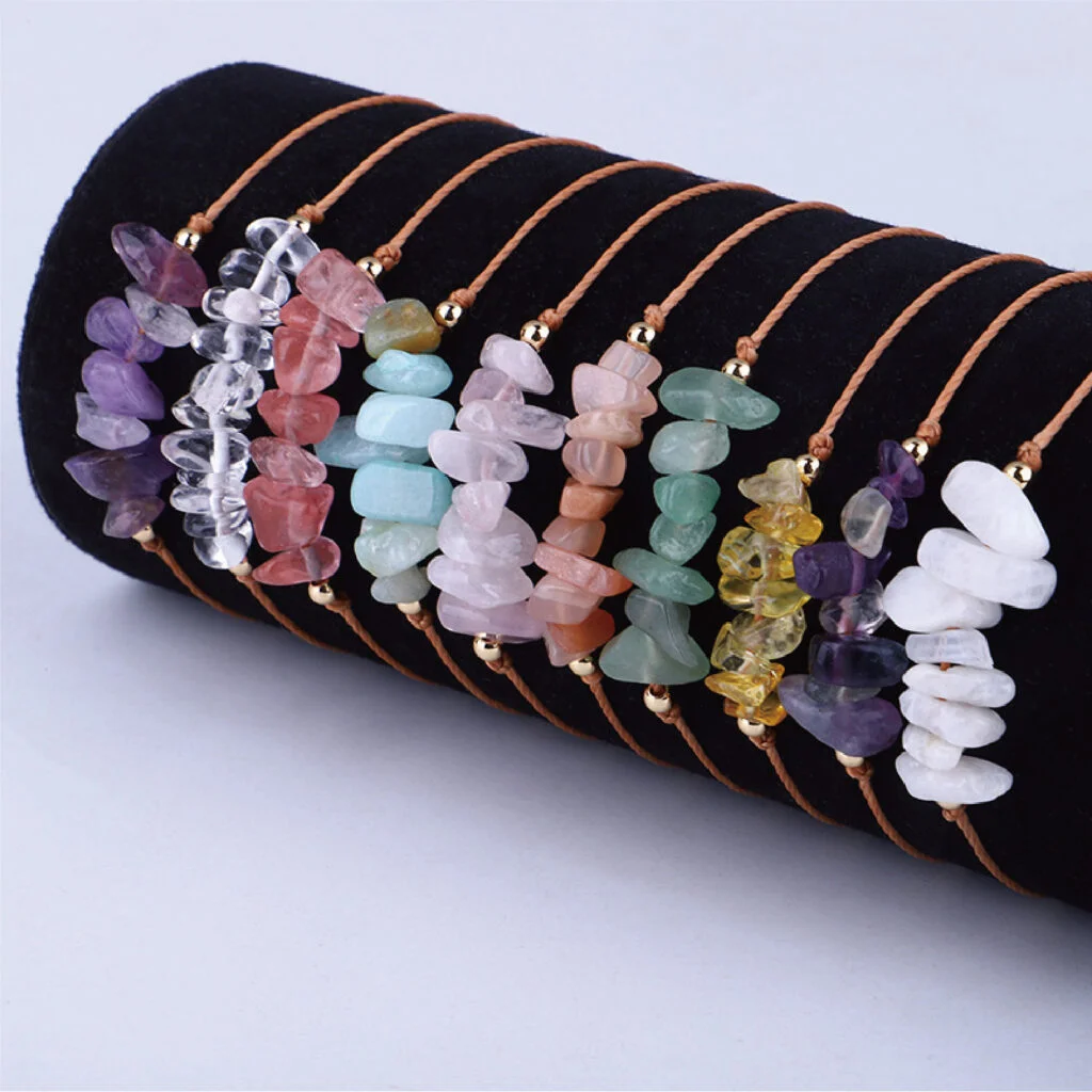 Natural Crystal Chip Bracelets